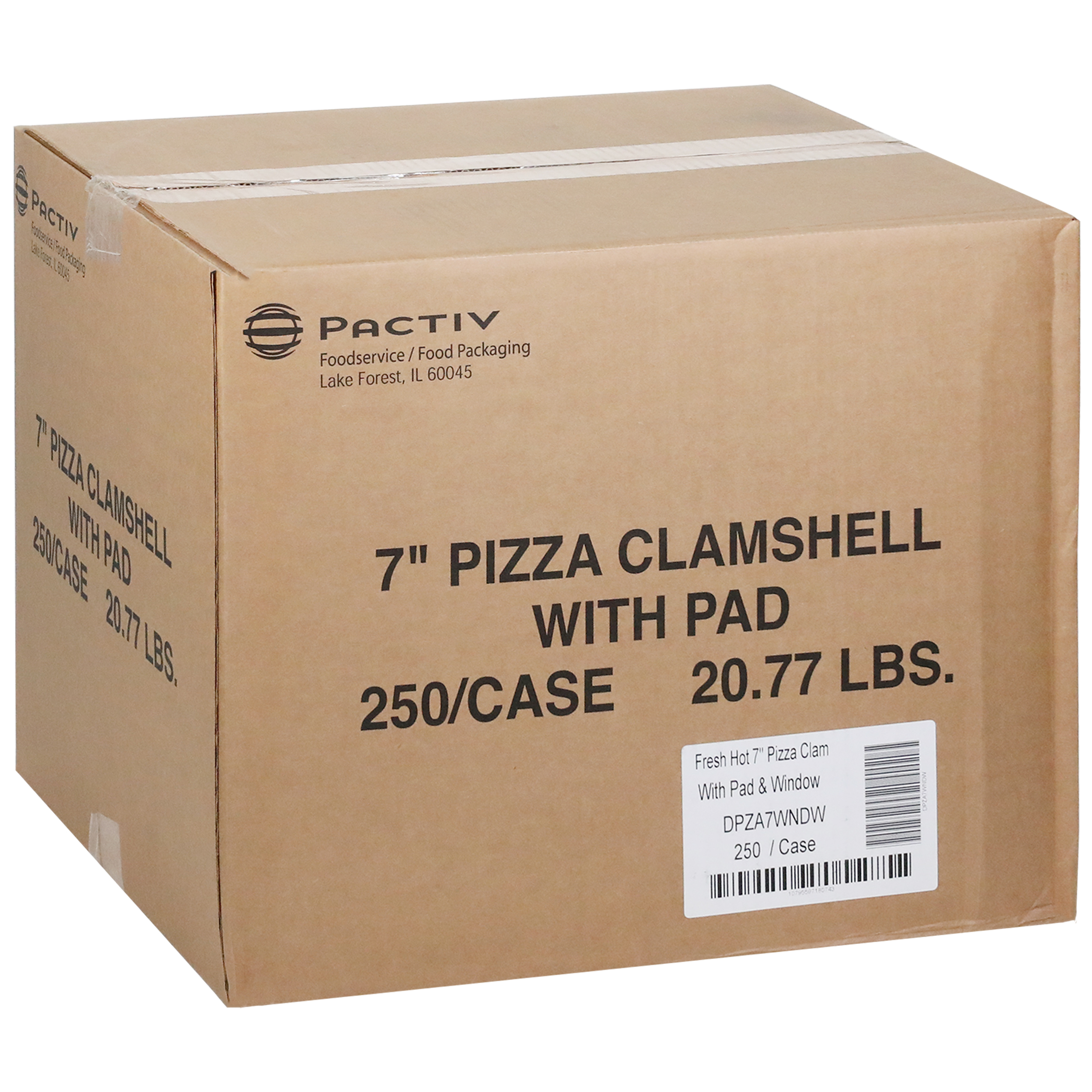 Pizza Box Hinged 7X7X1.75 IN Paperboard Multicolor Stock Print