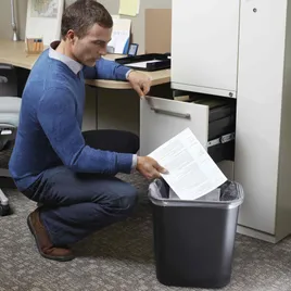 1-Stream Trash Can 14.75X10.5X15 IN 7 GAL 28 QT Black Rectangle