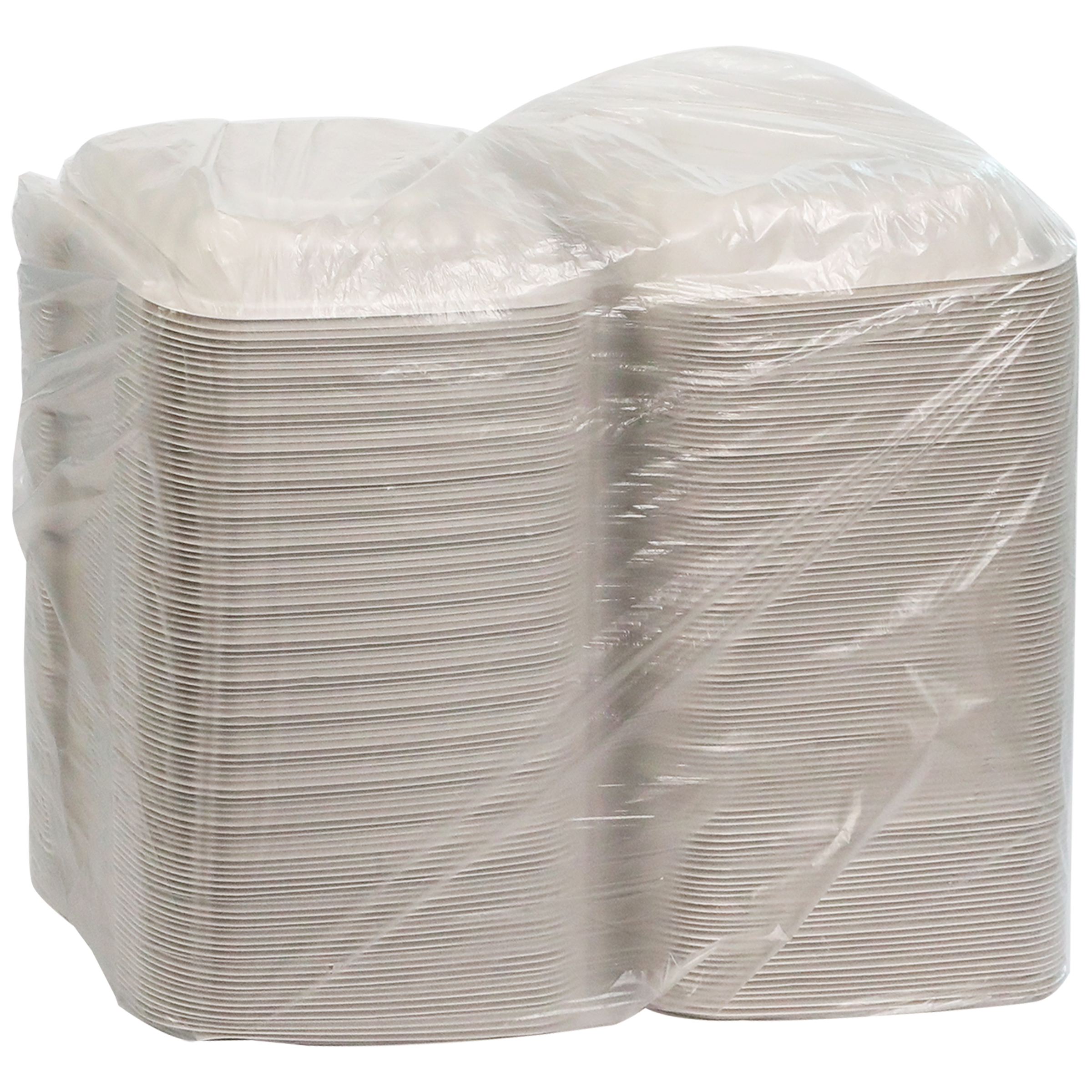 Take-Out Container Hinged With Dome Lid 8.3X8.4X3.1 IN MFPP White