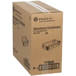 Take-Out Container Base 7.9X5.4X1.8 IN Aluminum Silver Oblong 400 