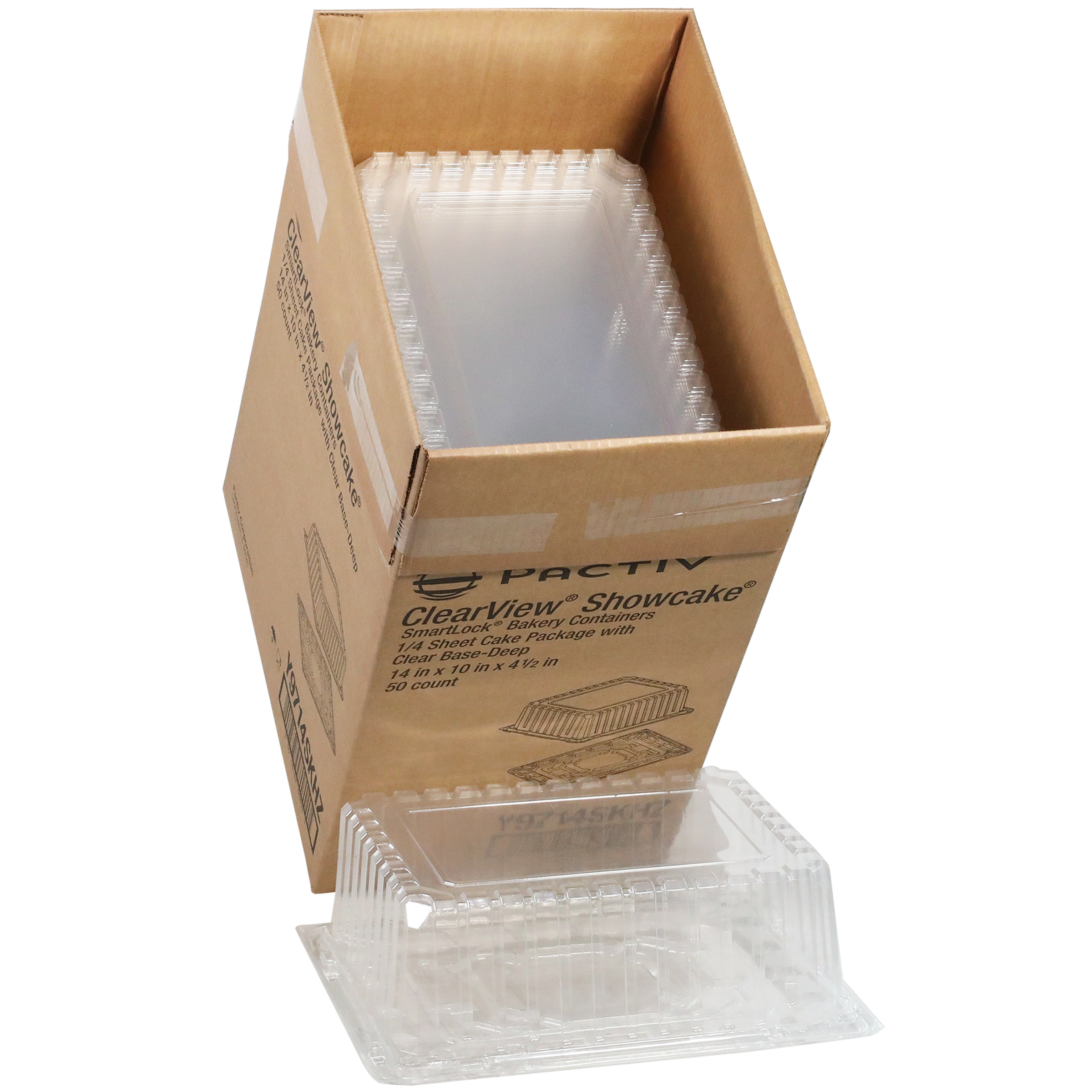 Showcake Cake Container & Lid Combo With Dome Lid 1/4 Size 15X11X4