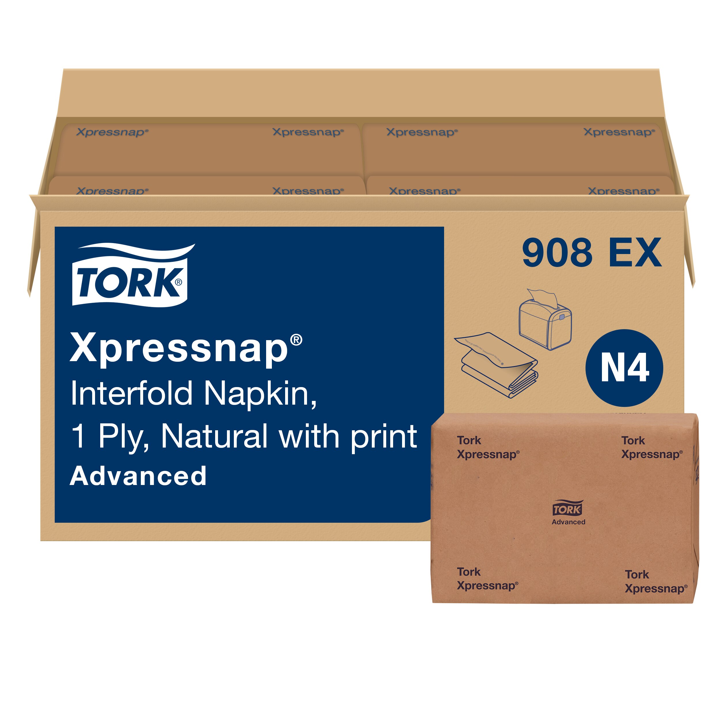Tork Xpressnap® N4 Dispenser Napkins 4.25X6.5 IN Natural Enviro