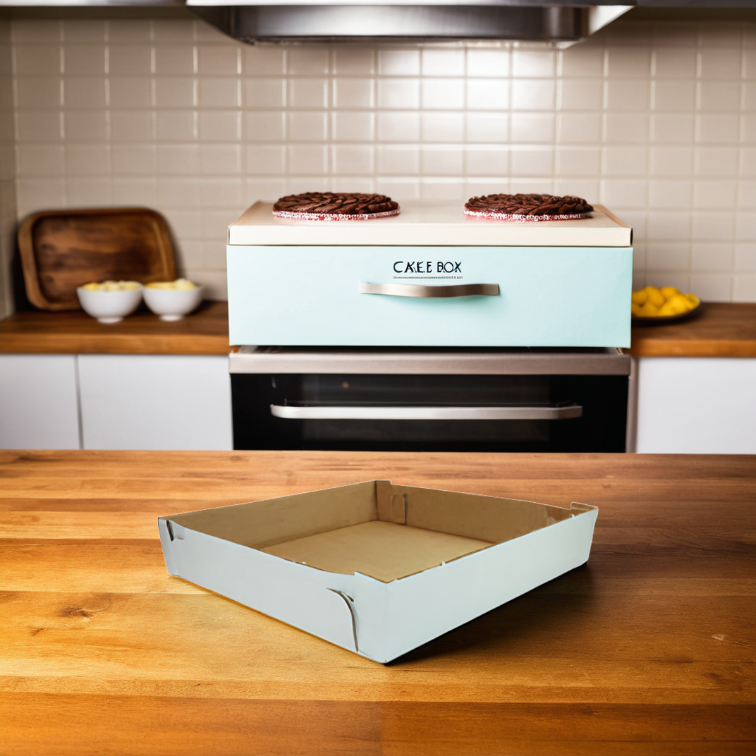 Cake Box 14X14X6 IN Corrugated Paperboard Square 2-Piece 25/Bundle
