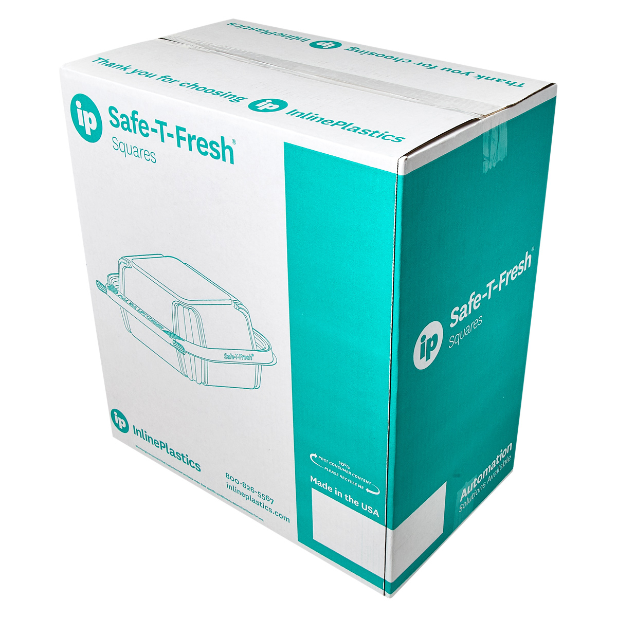 Safe-T-Fresh® Deli Container Hinged With Dome Lid 24.7 OZ RPET