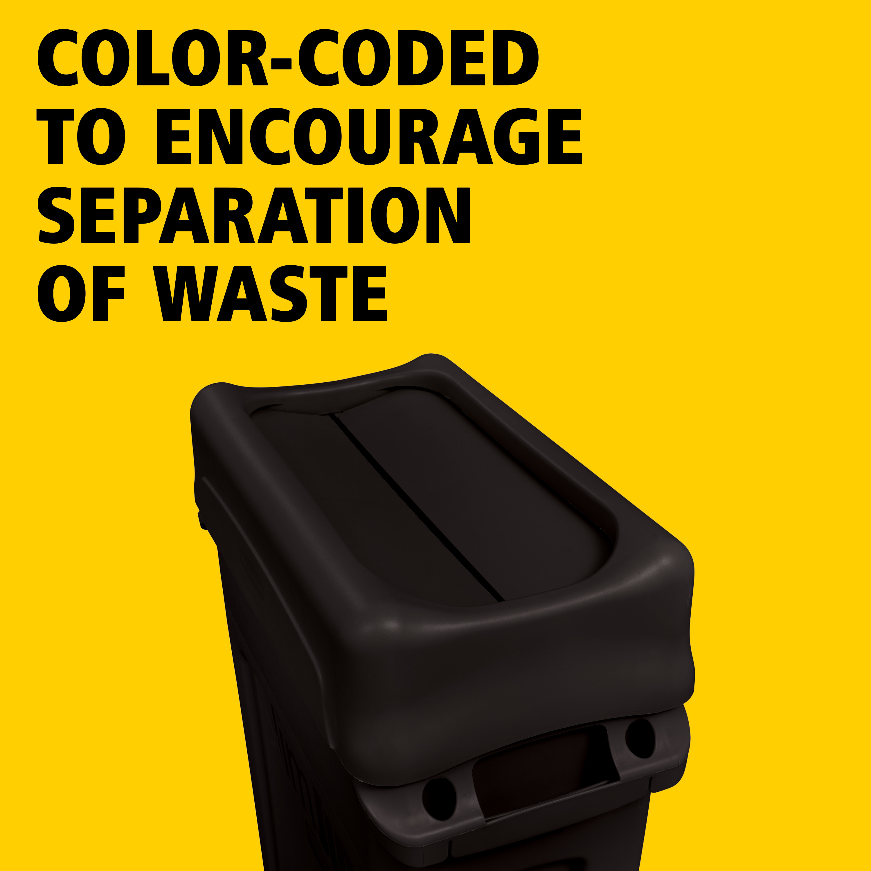 Slim Jim® Swing Lid 20.5X11.68X5 IN Black Rectangle Resin Slim 1