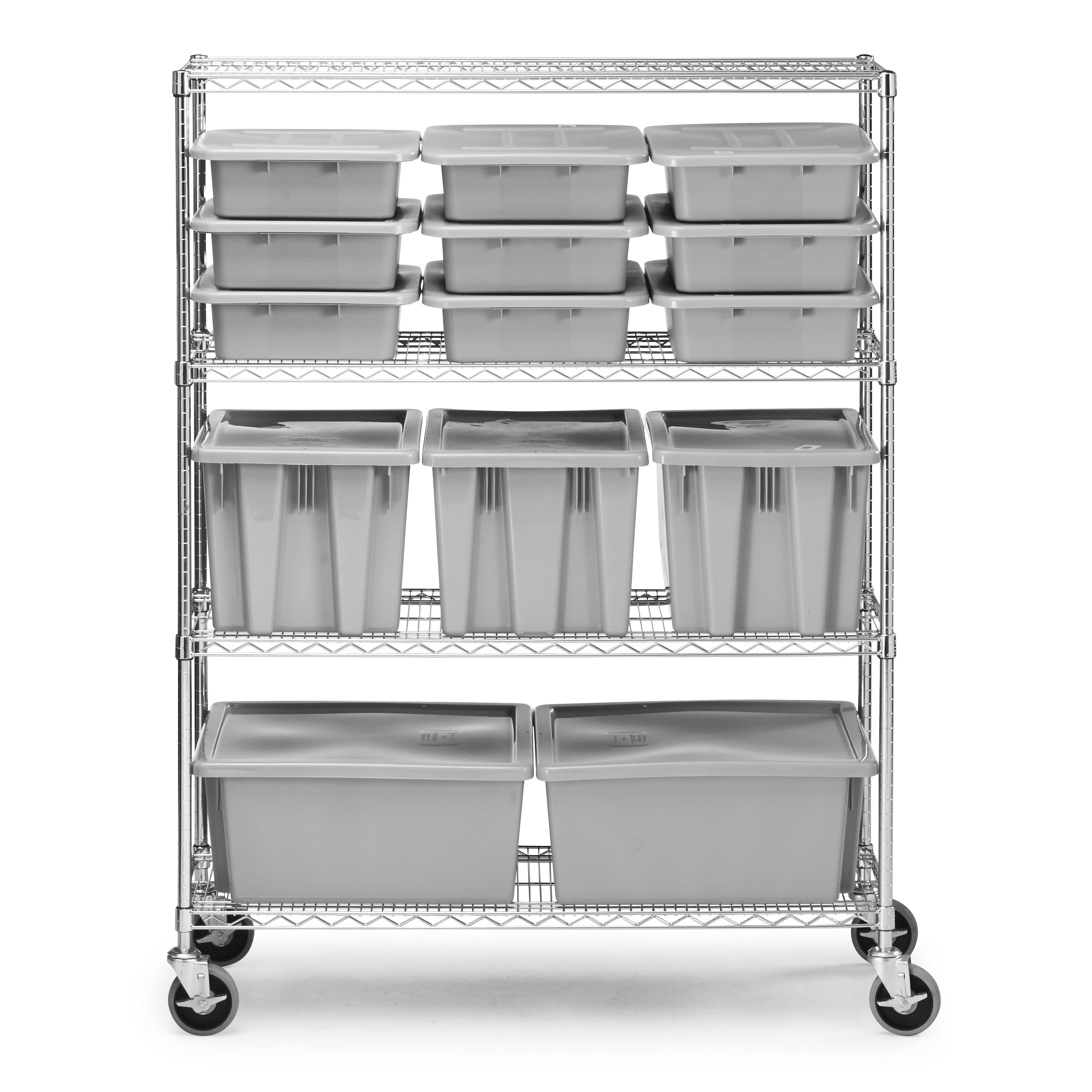 ProSave® Ingredient Bin Mobile Rack 18.00X50.00X67.16 IN Chrome