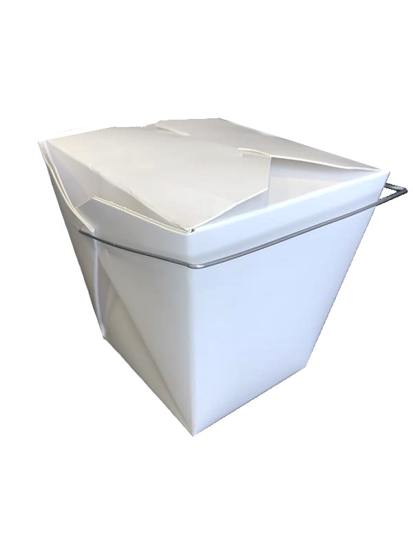 Food Pail 16 OZ Paper White Wire Handle 500/Case | Imperial Dade