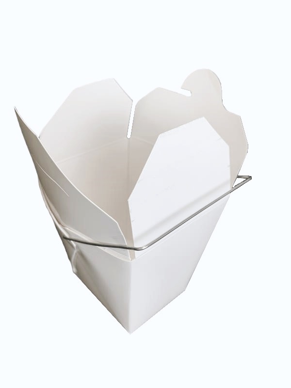 Food Pail 16 OZ Paper White Wire Handle 500/Case | Imperial Dade