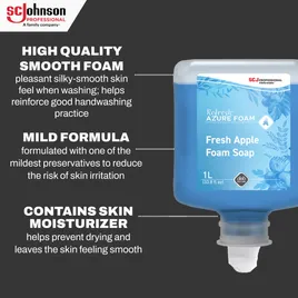 ASSURAN 旧Foamy Wash Refresh Hand Soap Foam 1 L Apple Blue Cartridge 6/Case