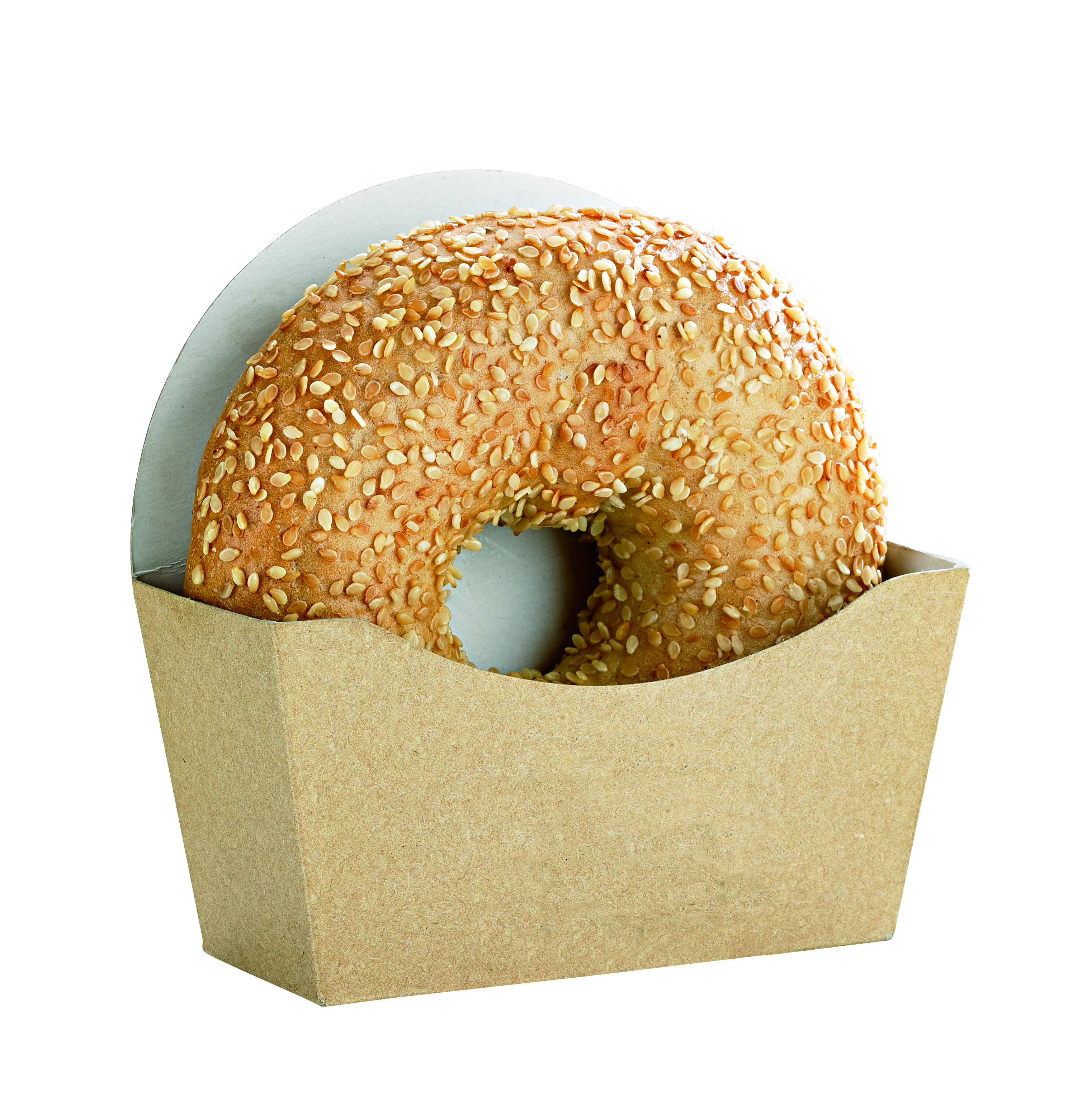 ★COURONNE★ Bagel Packing Pouch 30_RVAEX25142BRD Bagel Box 4.7X1.7X4.7 IN Corrugated Paperboard Kraft 50
