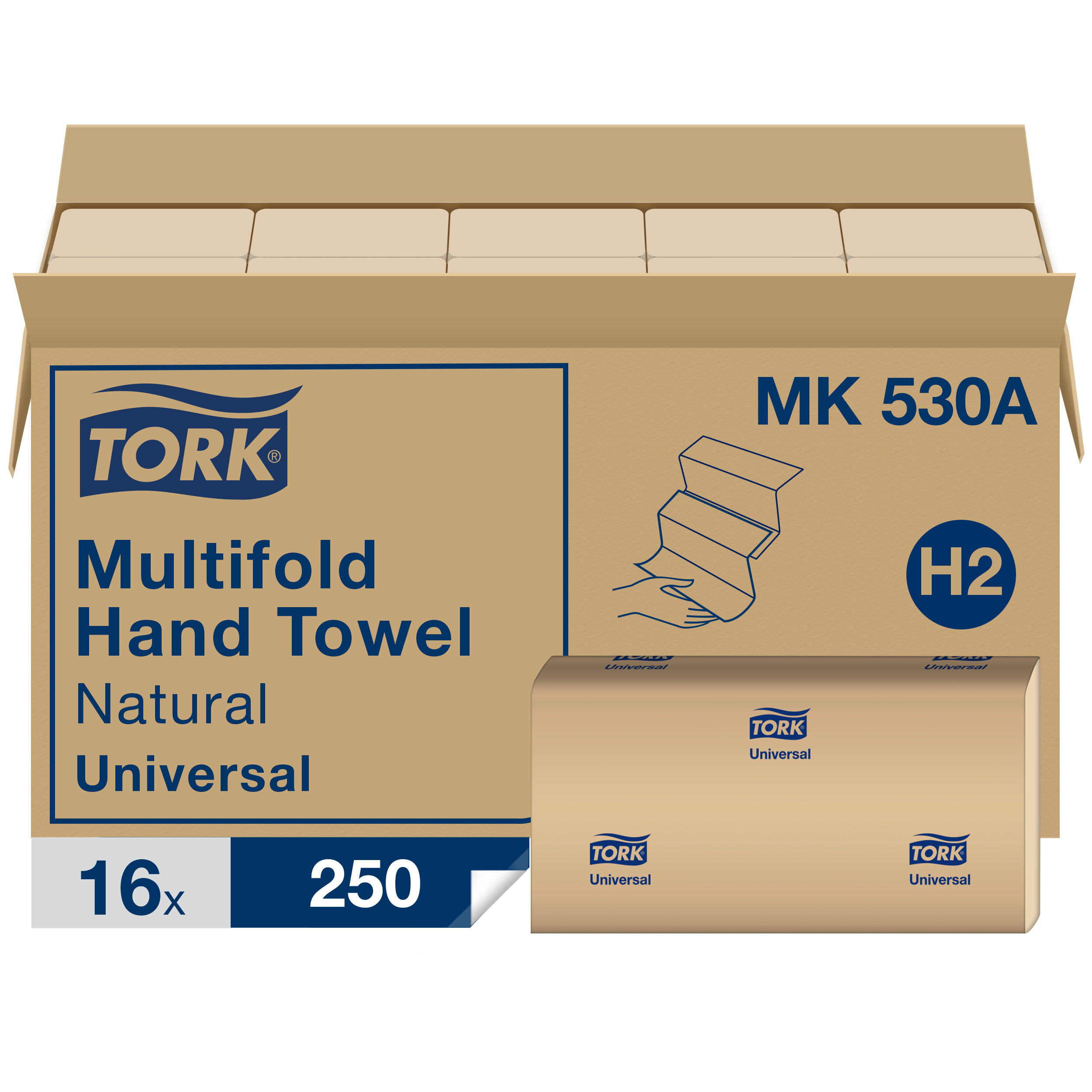 Tork Folded Paper Towel H2 9.5X9.125 IN 3.17X9.125 IN Kraft