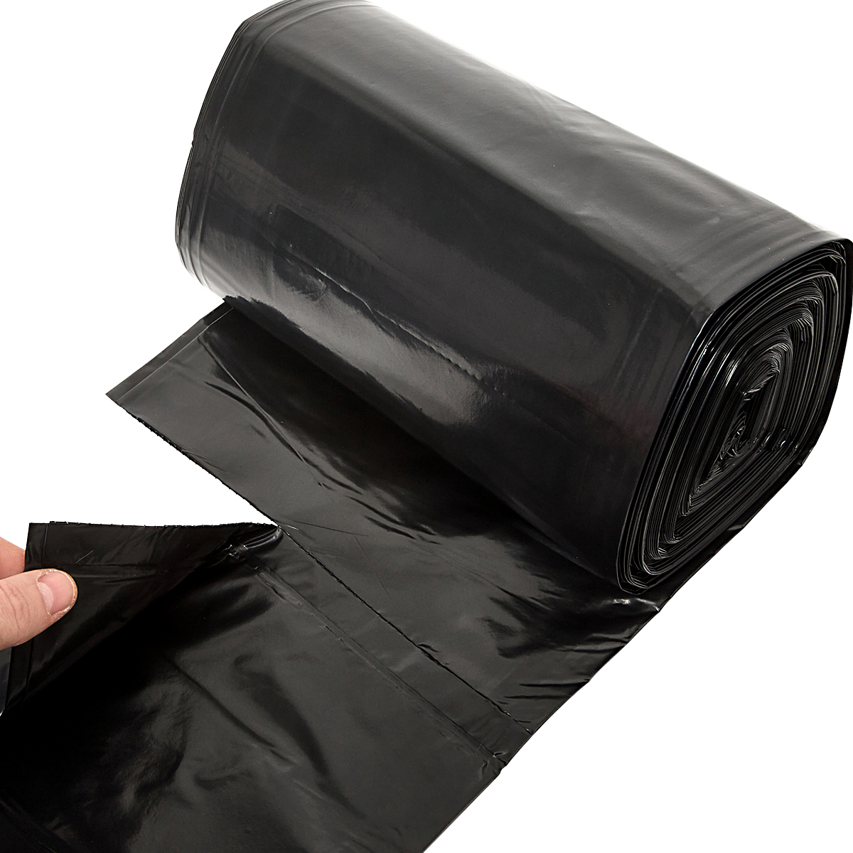 Victoria Bay Can Liner 40X48 IN Black Plastic 22MIC Roll 25 Count