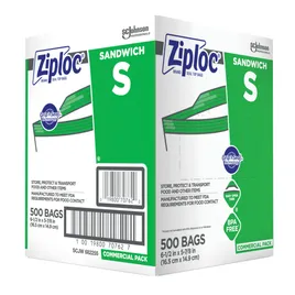 Ziploc® Sandwich Bag 6.5X6 IN Plastic Clear With Zip Seal Closure