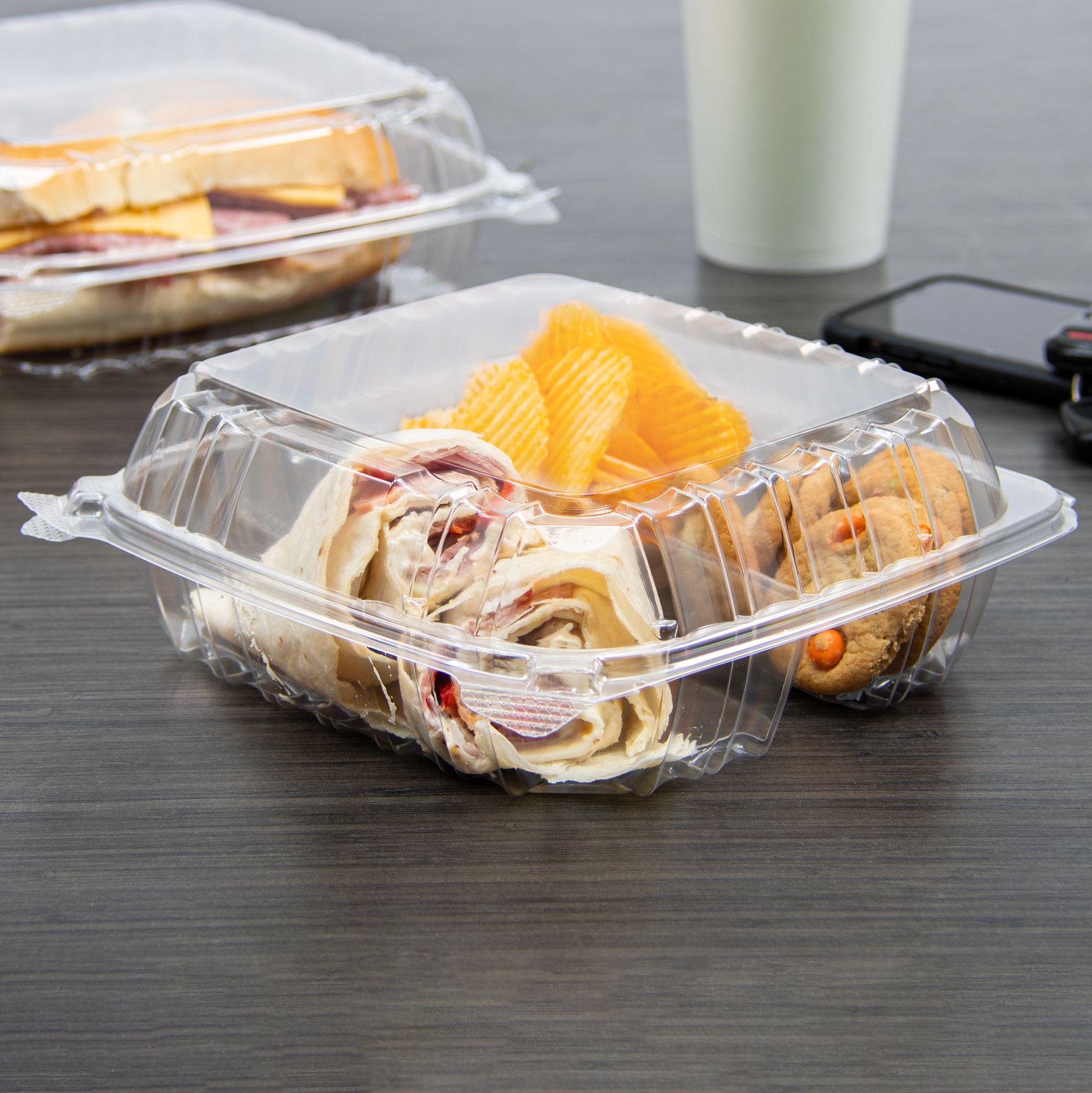 Dart® ClearSeal® Take-Out Container Hinged 8.32X8.28X3.02 IN 3