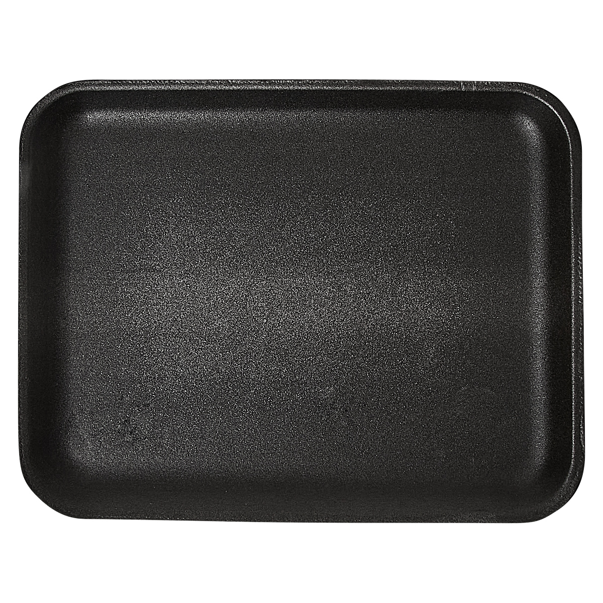 4S Meat Tray 7.25X9.25X0.63 IN Polystyrene Foam Black Rectangle