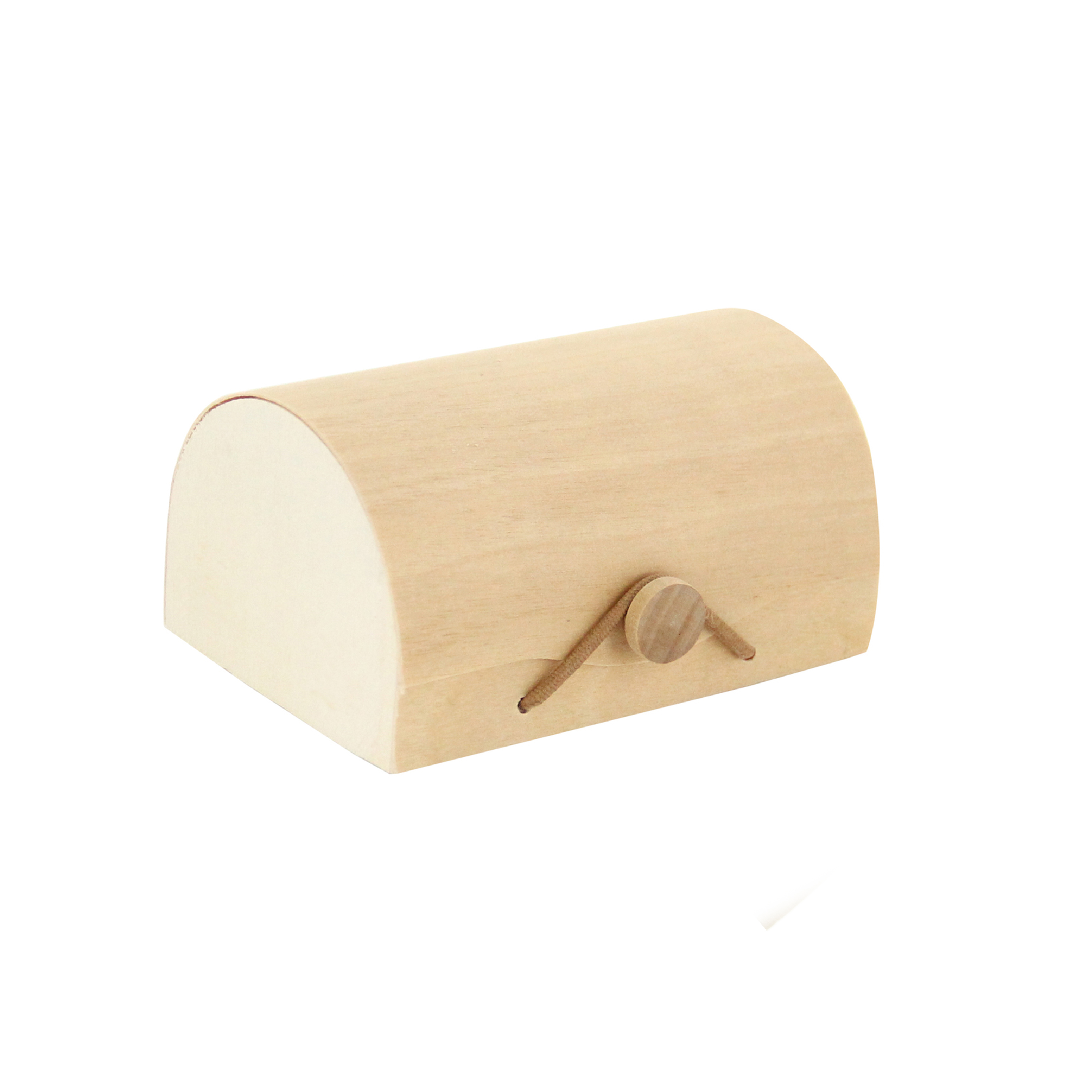 Macaron Box 3 CT 4.2X3X2.25 IN Wood Natural Rectangle Latch 100