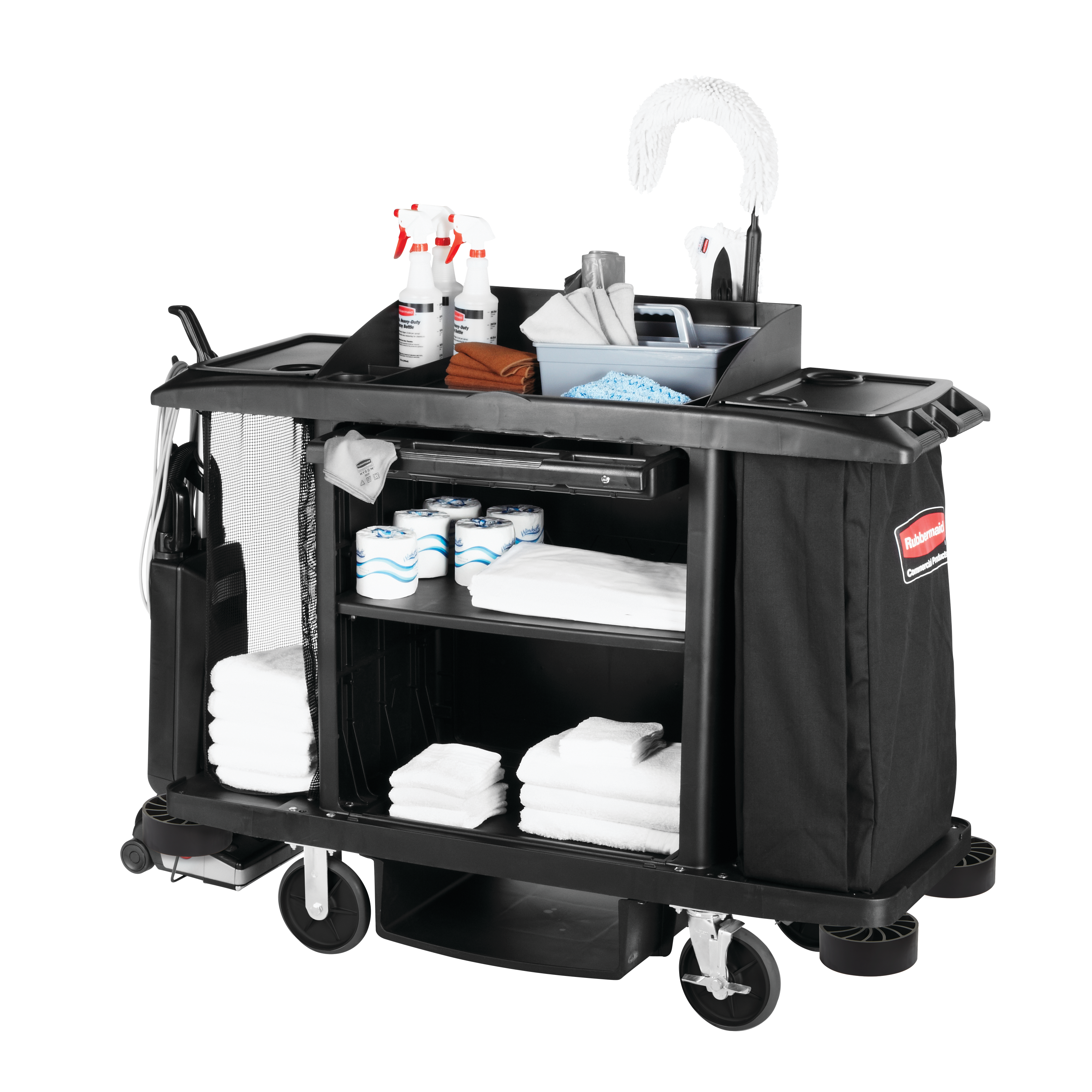 サミットインターナショナル　ガードル　98 黒 Executive Series™ Housekeeping Cart Black Plastic Full Size