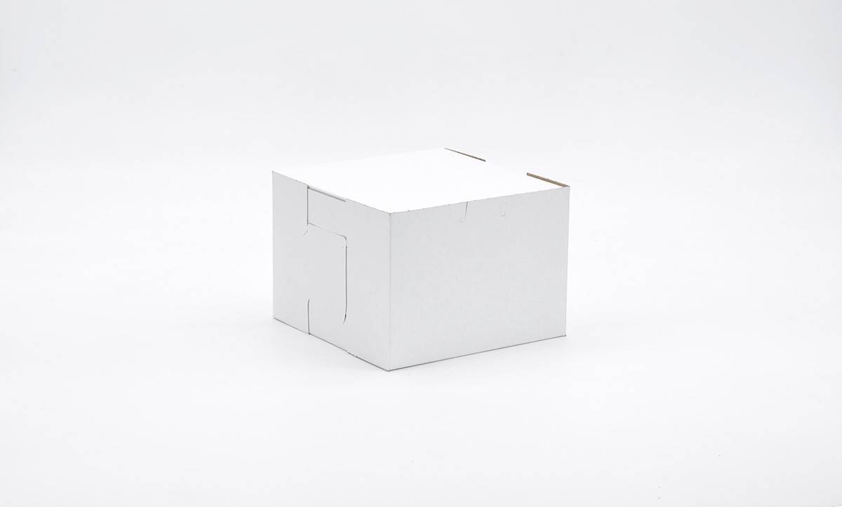 Easy Lock Cake Box 7X7X5 IN SUS Paperboard CRB White Square Lock