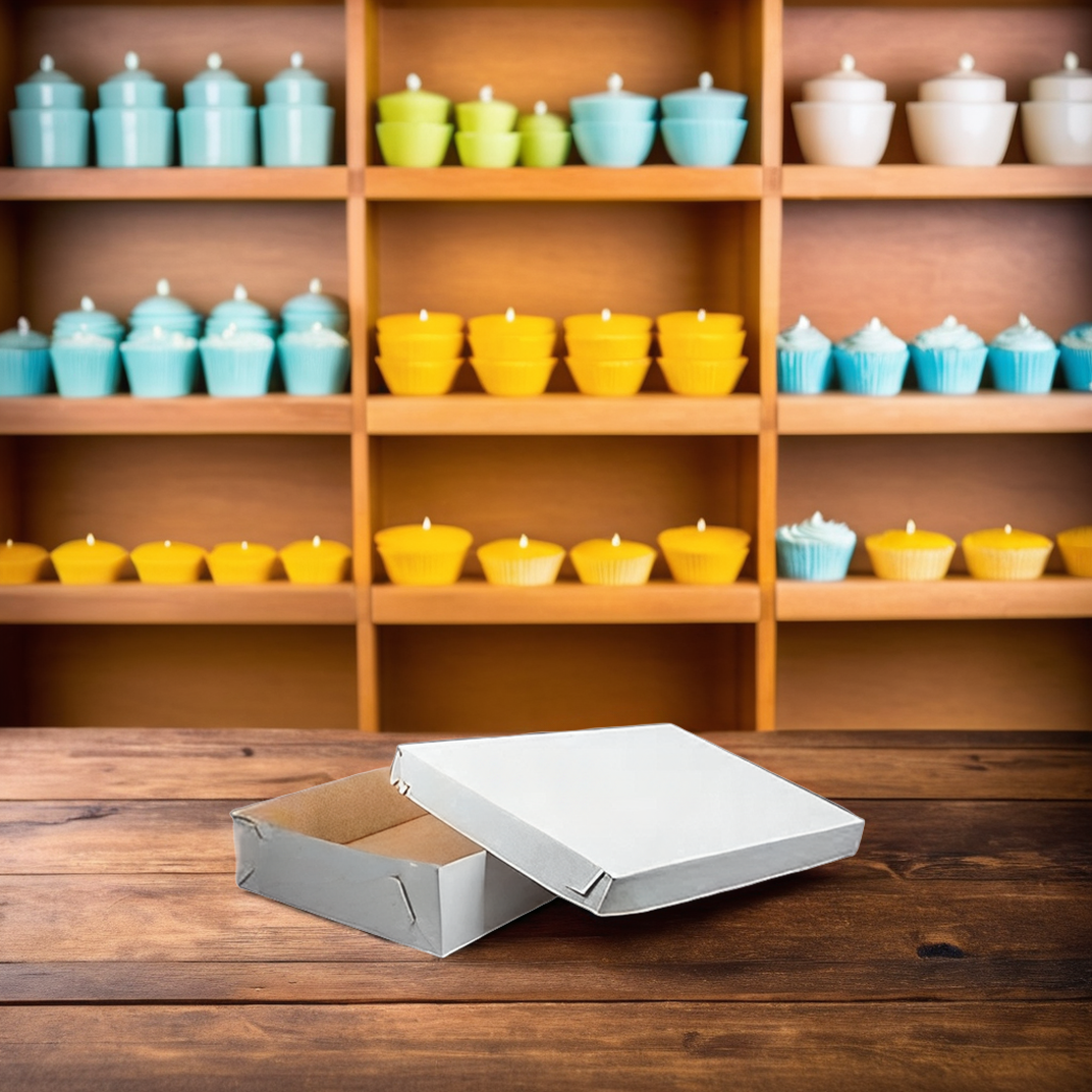 Cake Box Full Size 26.5X18.5X5 IN Corrugated Paperboard White