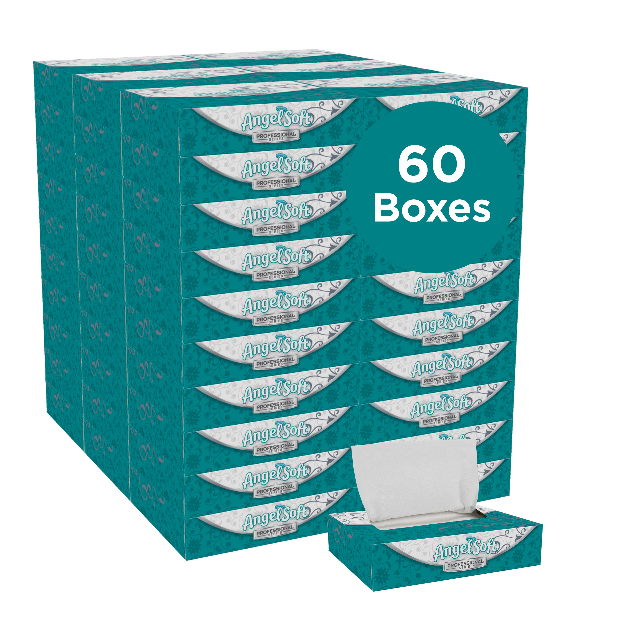 Angel Soft Professional® Facial Tissue 8X5 IN 2PLY White 1/2 Fold