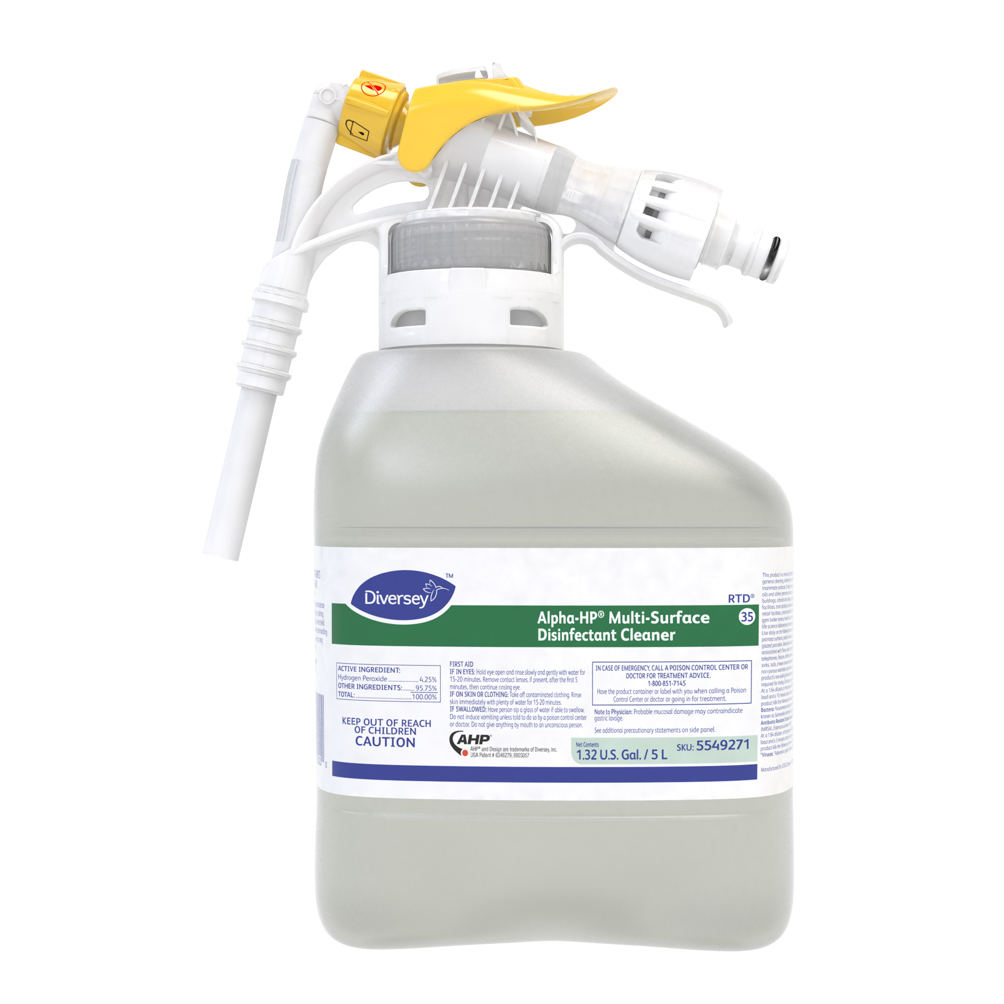 Alpha-HP® Citrus Scent Disinfectant Cleaner 5 L Liquid RTD 1