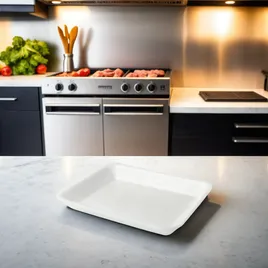 2D Meat Tray 8.25X5.75X1.25 IN 1 Compartment Polystyrene Foam