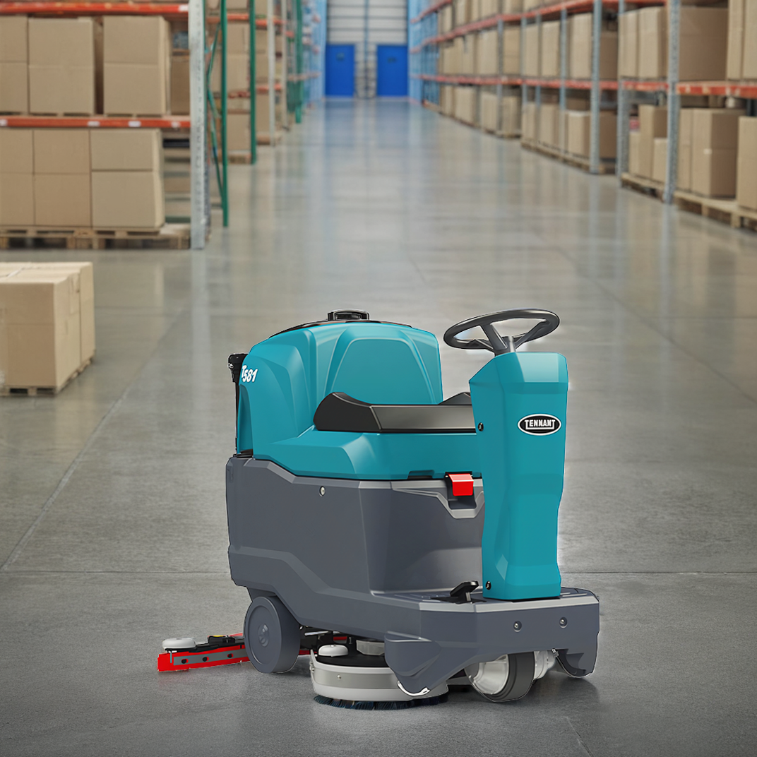 Tennant T581 Commercial Use Floor Scrubber 20IN Teal On-Board