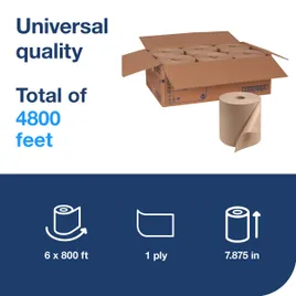 Tork Roll Paper Towel H21 7.875IN X800FT Kraft Standard Roll
