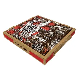 Pizza Box 12X12X2 IN Corrugated Cardboard Kraft/Kraft Stock Print