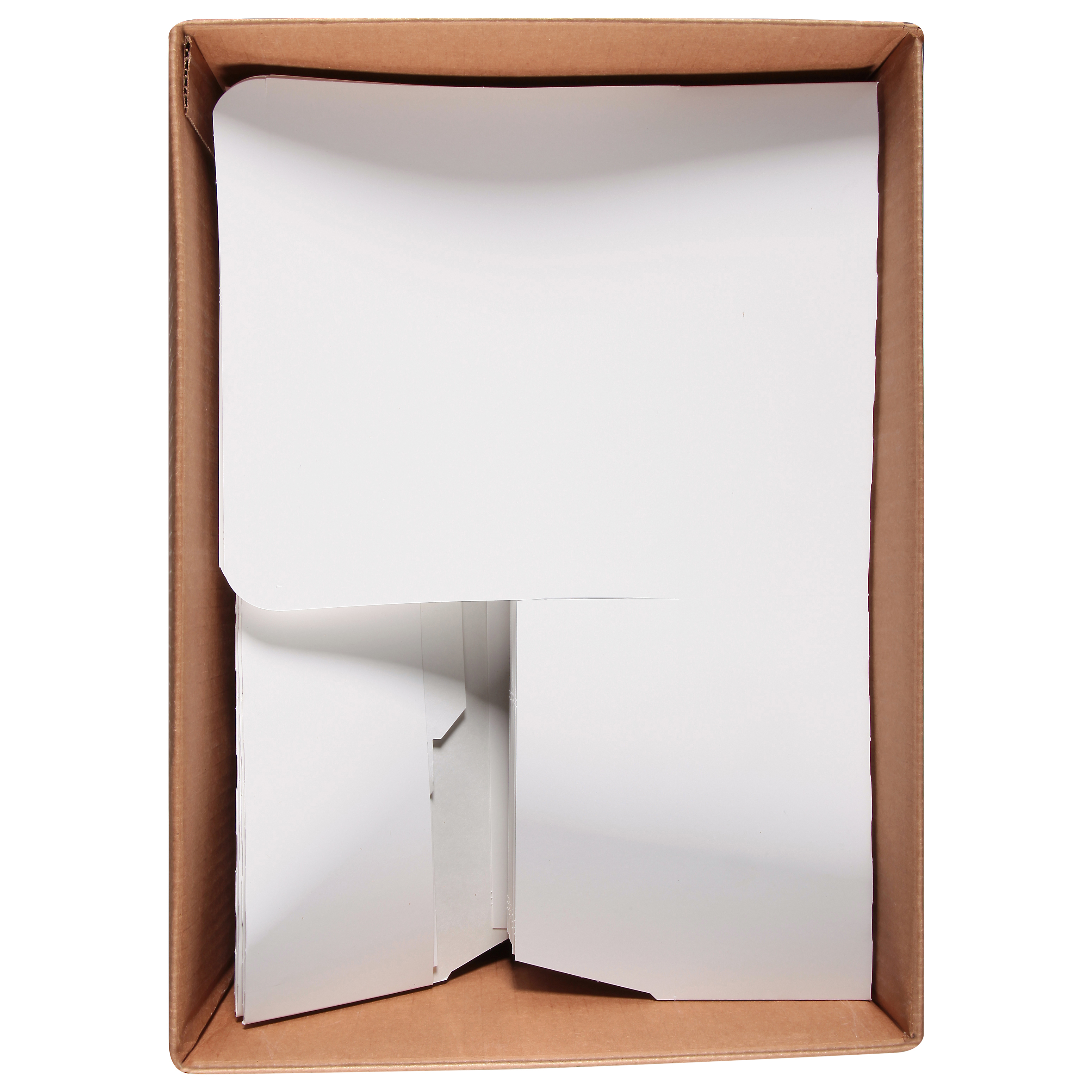Take-Out Box Hinged With Flat Lid 9.5X7.5X3.63 IN Paperboard White