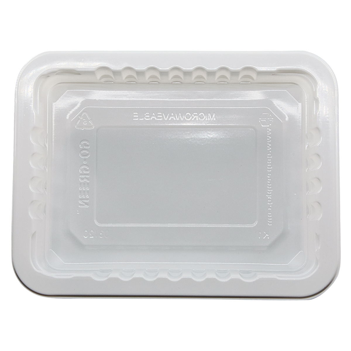 Meat Tray 8.75X6.72X1.2 IN 1 Compartment PP White Rectangle High