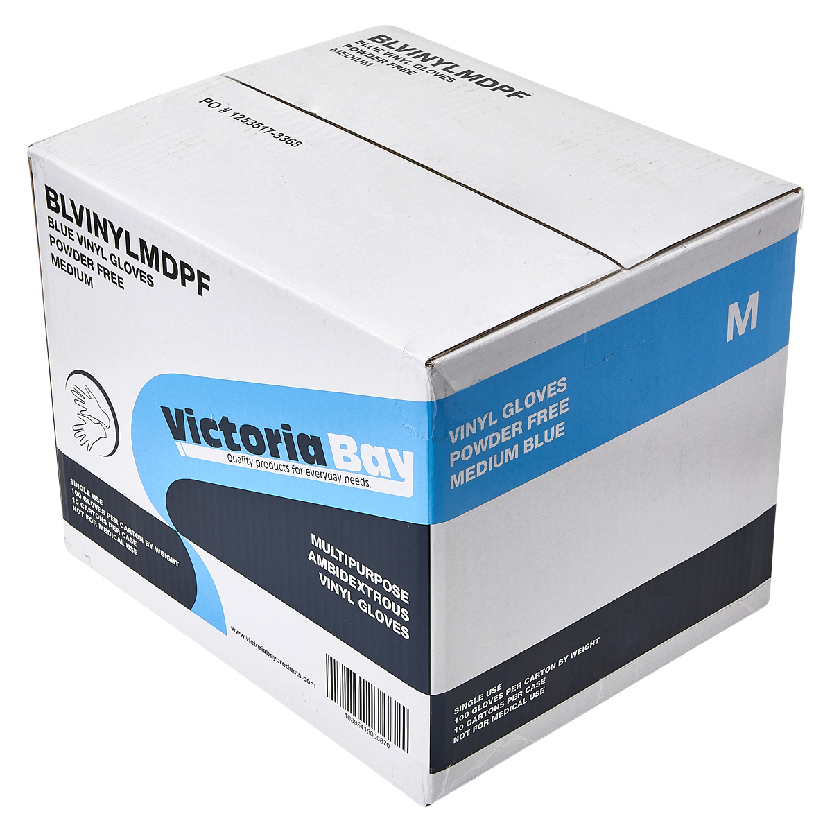Victoria Bay General Purpose Gloves Medium (MED) Blue Vinyl