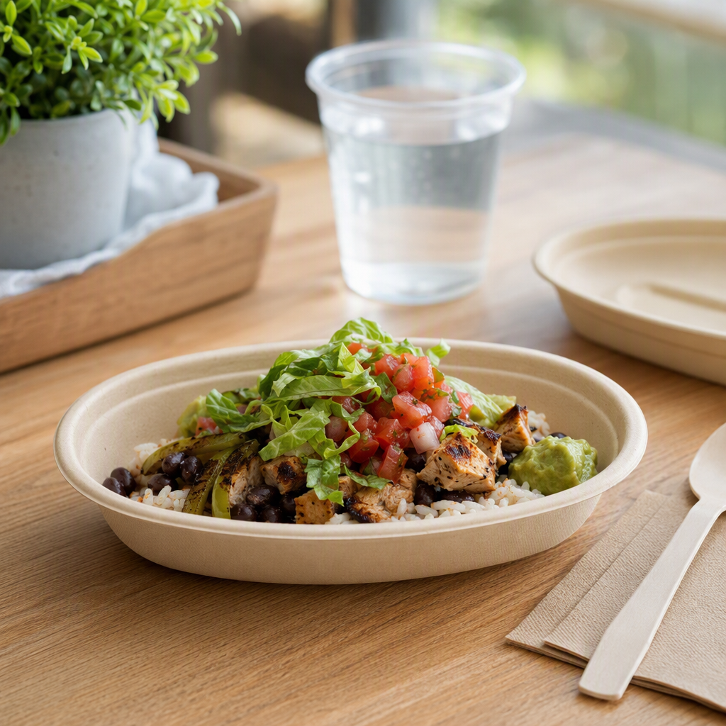 Burrito Bowl Small (SM) 18 OZ Pulp Fiber Oval 400/Case | Imperial