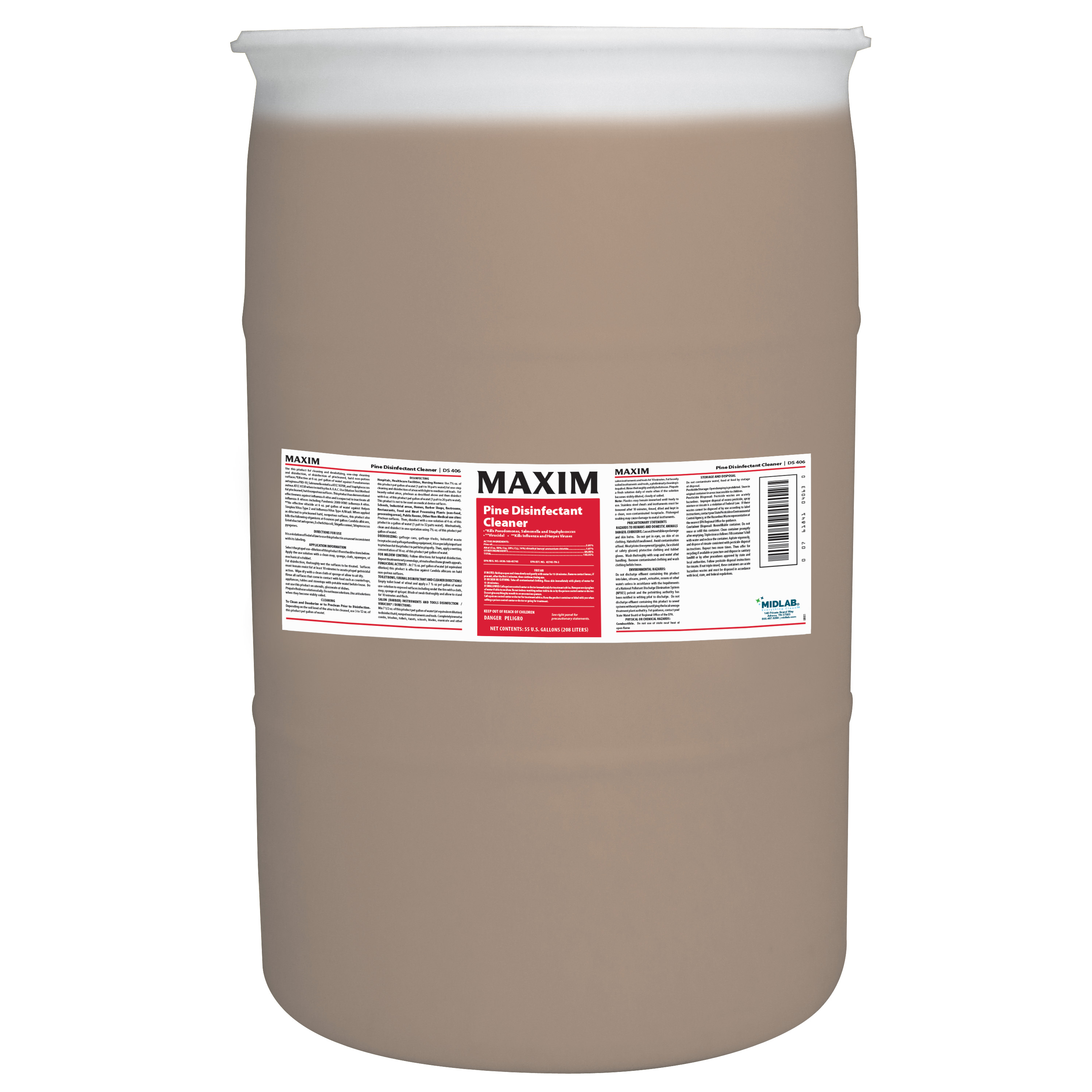 新品未使用　GALLIUM MAXFLUOR Maxim® Pine Disinfectant Cleaner 55 GAL Liquid 1/Drum | Imperial Dade