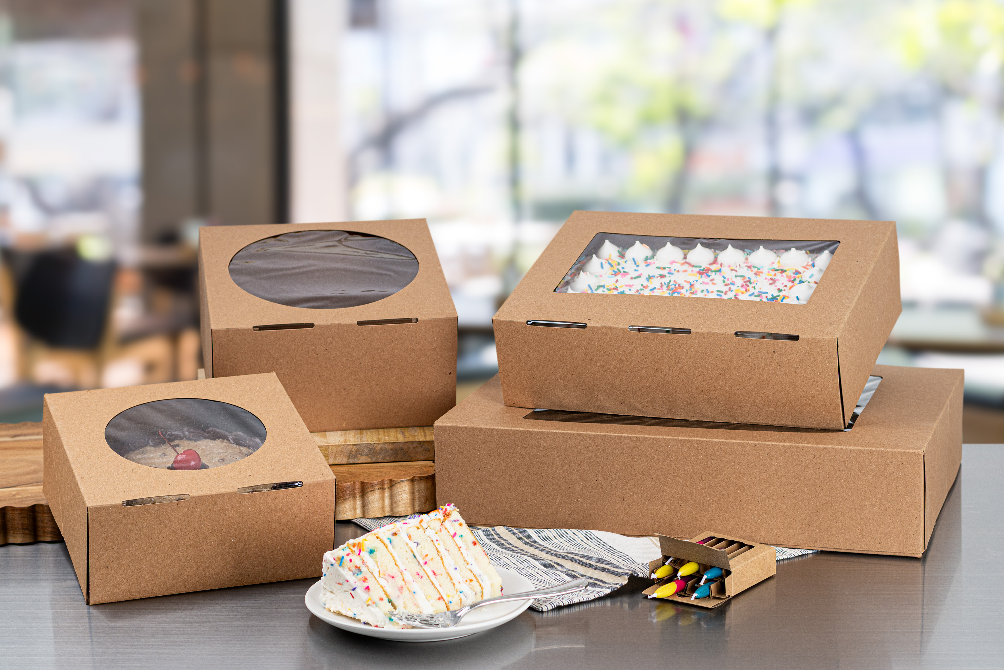 1/2 Sheet Cake Box 19X14X4 IN Kraft With Window 50/Case | Imperial