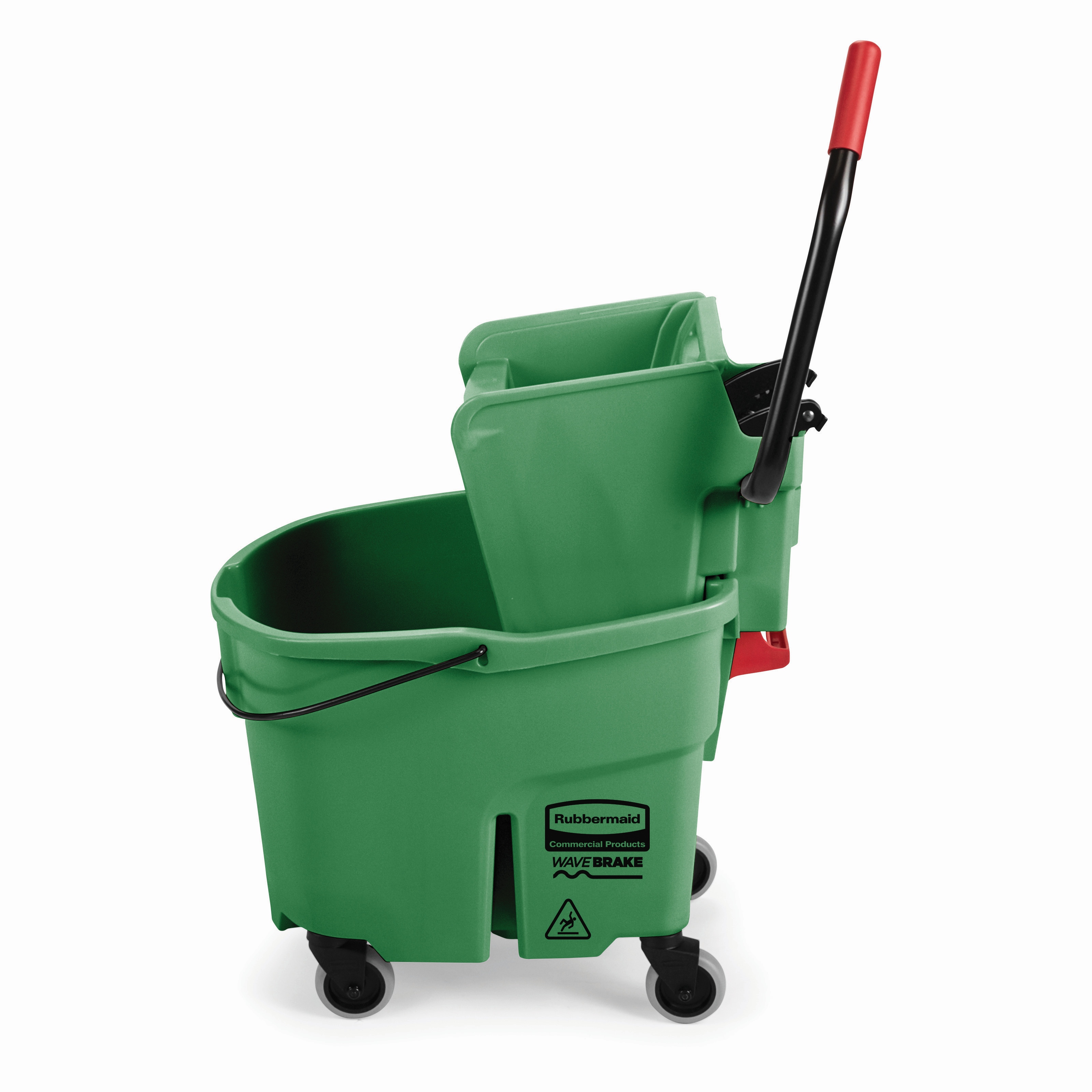 WaveBrake® Mop Bucket & Wringer 35 QT Plastic Green Side Press 1