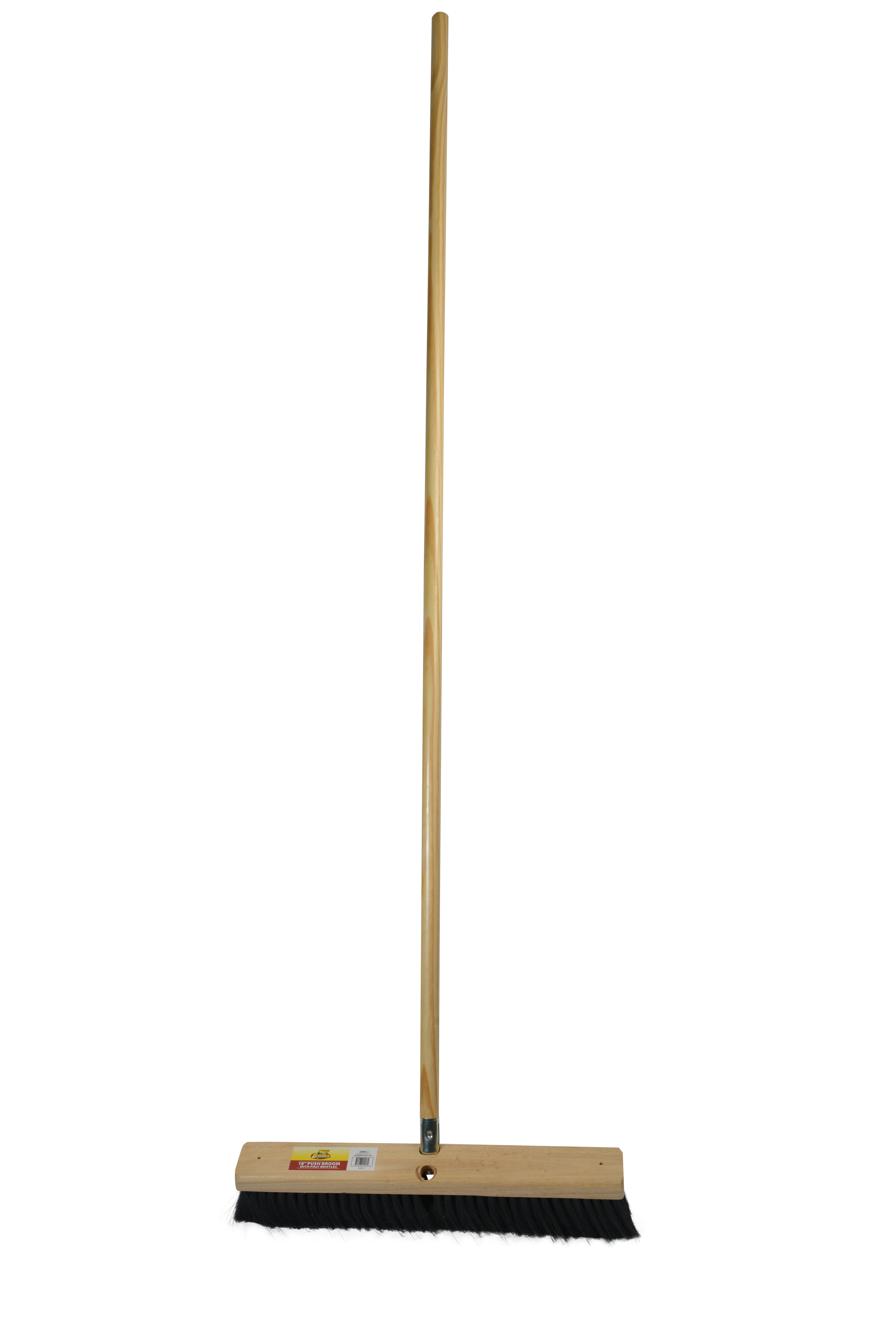 Bristles Indoor Broom 18 IN Black PP Wood Push 1/Each | Imperial Dade