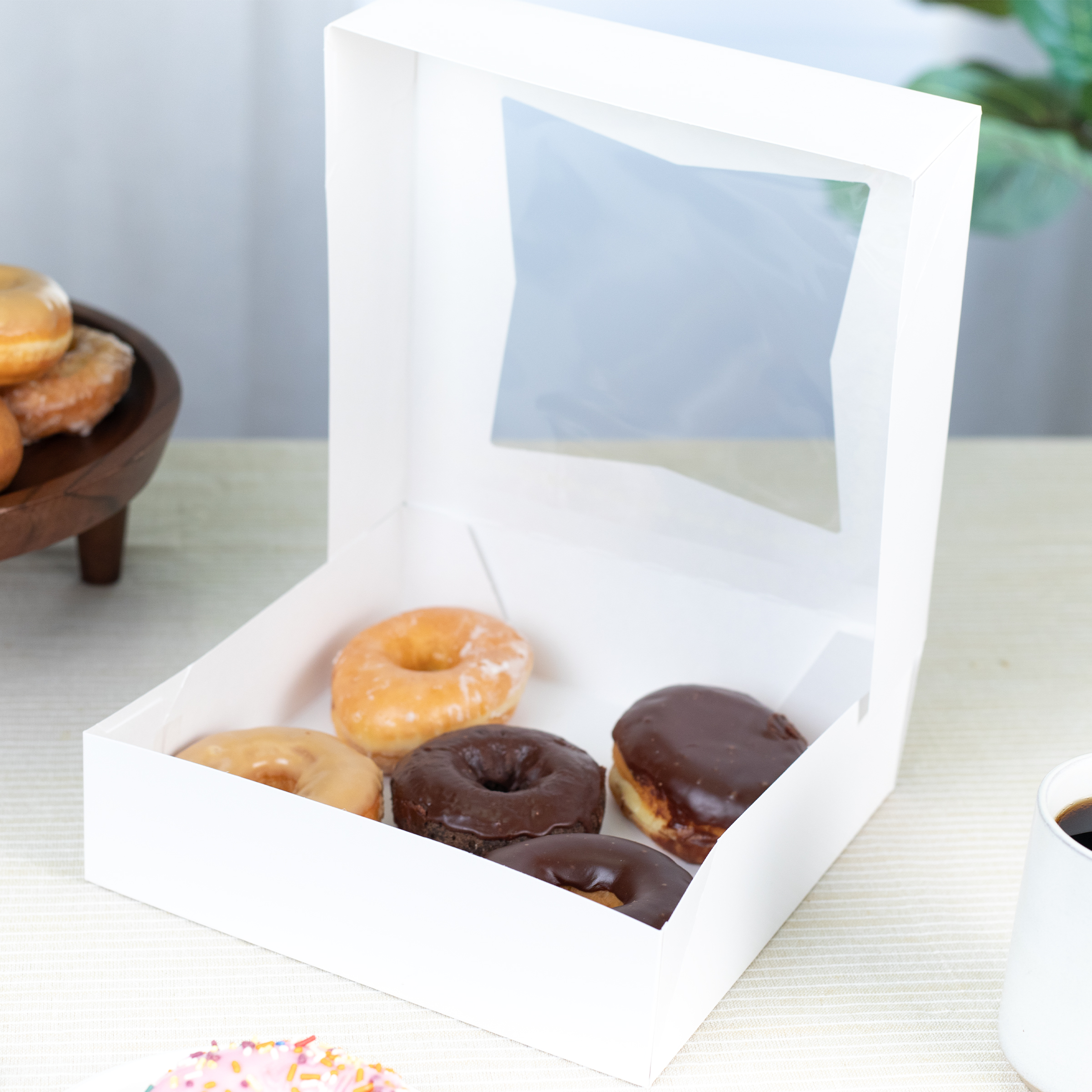 Bakery Box 9X9X2.5 IN White Auto-Lock Bottom With Window 200/Case