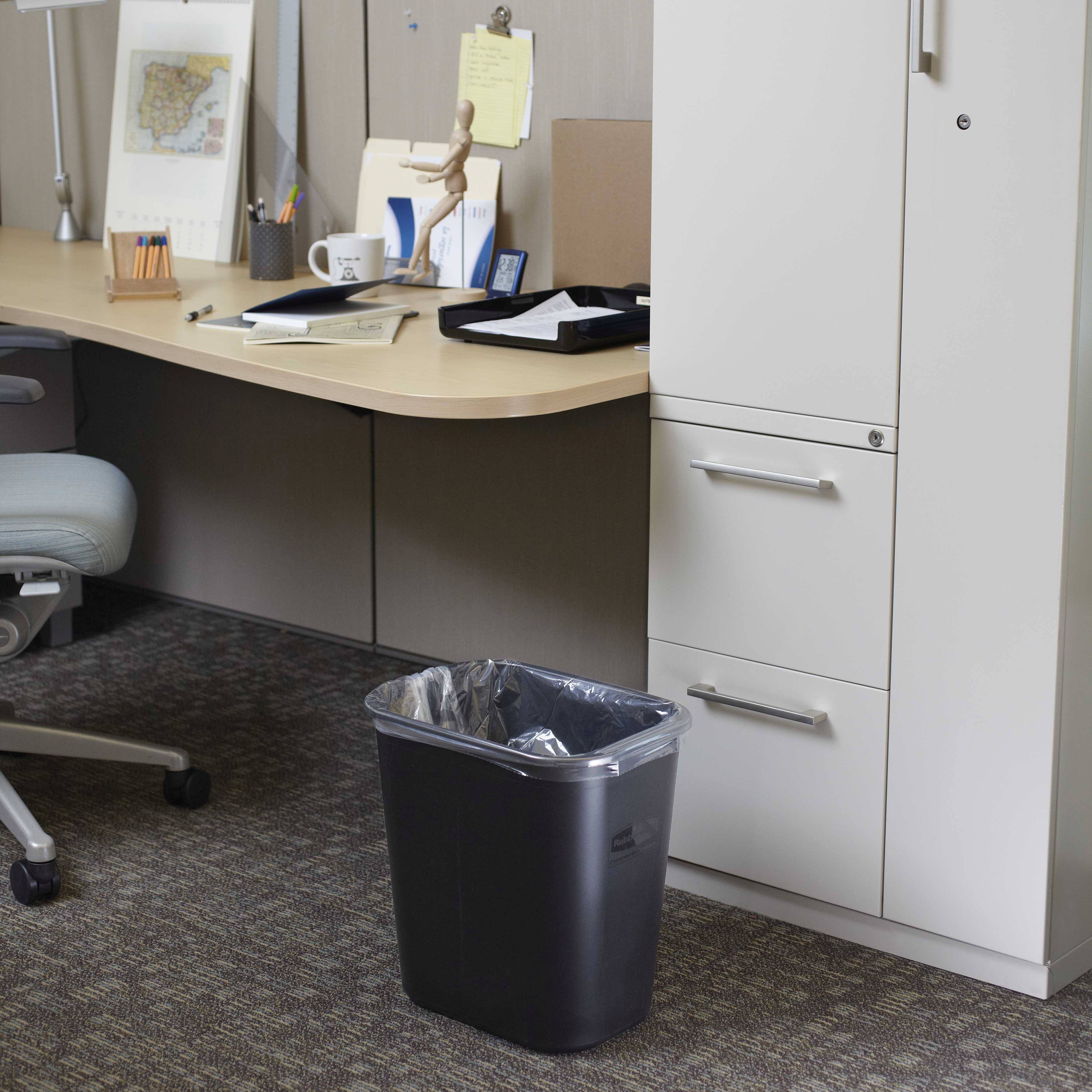 Trash 1-Stream Trash Can 11.75X8.25X12.25 IN 3.25 GAL 13 QT Black