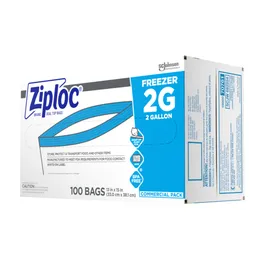 Ziploc® Freezer Bag 13X15.5 IN 2 GAL Plastic Clear With Double Zip