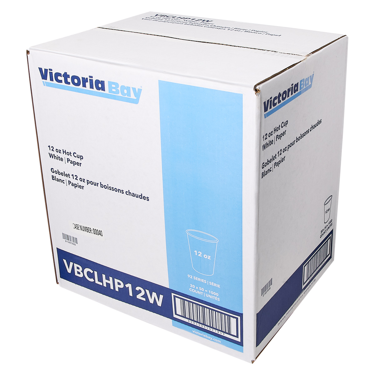 Victoria Bay Hot Cup 12 OZ Paper White 1000/Case | Imperial Dade