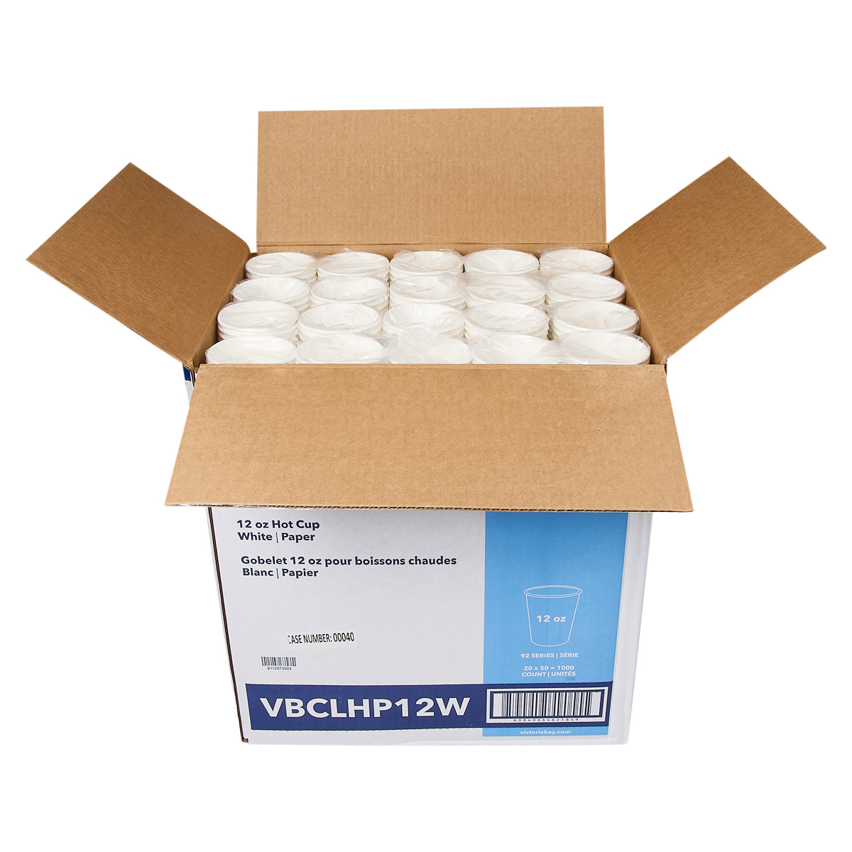 Victoria Bay Hot Cup 12 OZ Paper White 1000/Case | Imperial Dade