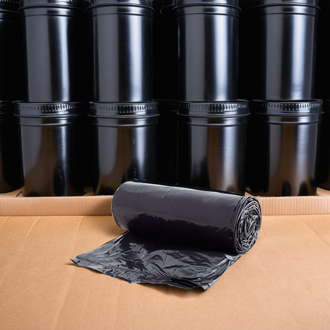 Victoria Bay Can Liner 33X39 IN 33 GAL Black LLDPE 1.5MIL Roll 100