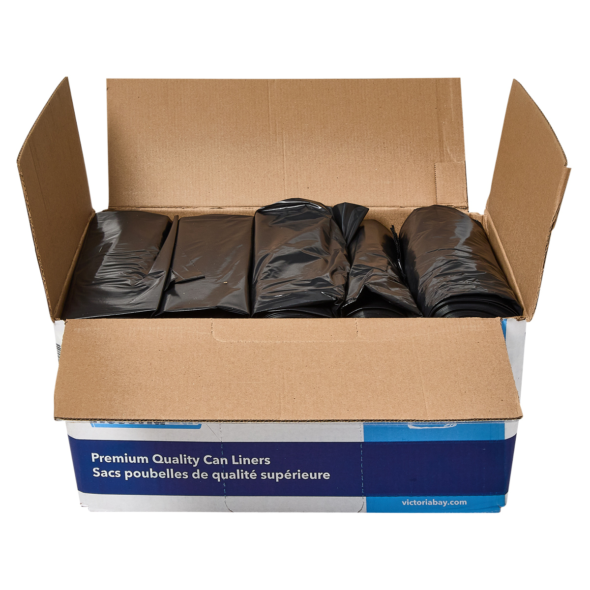 Victoria Bay Can Liner 38X58 IN 60 GAL Black LLDPE 2MIL Roll 100