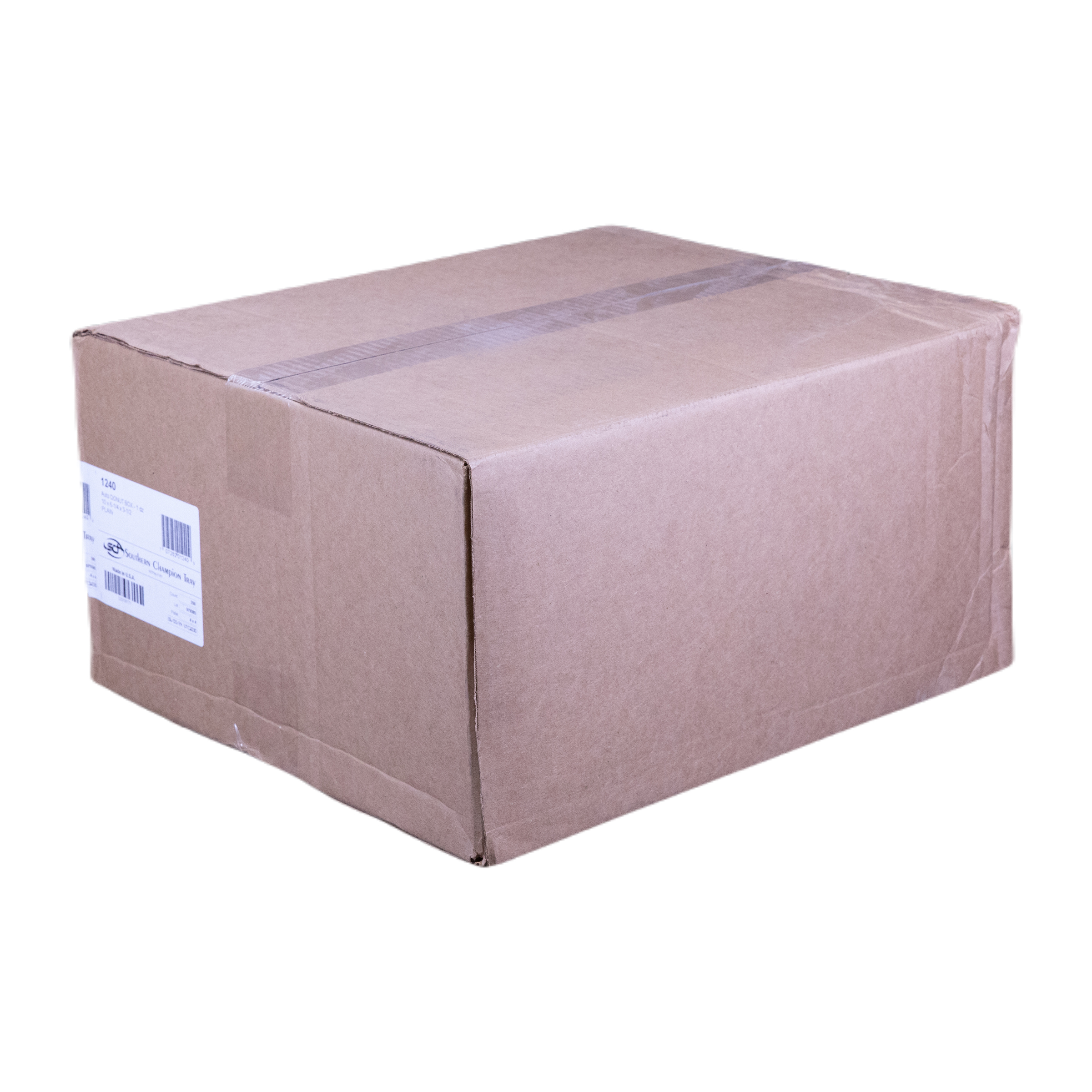 Donut Box 10X6.25X3.5 IN SBS Paperboard White Rectangle Automatic