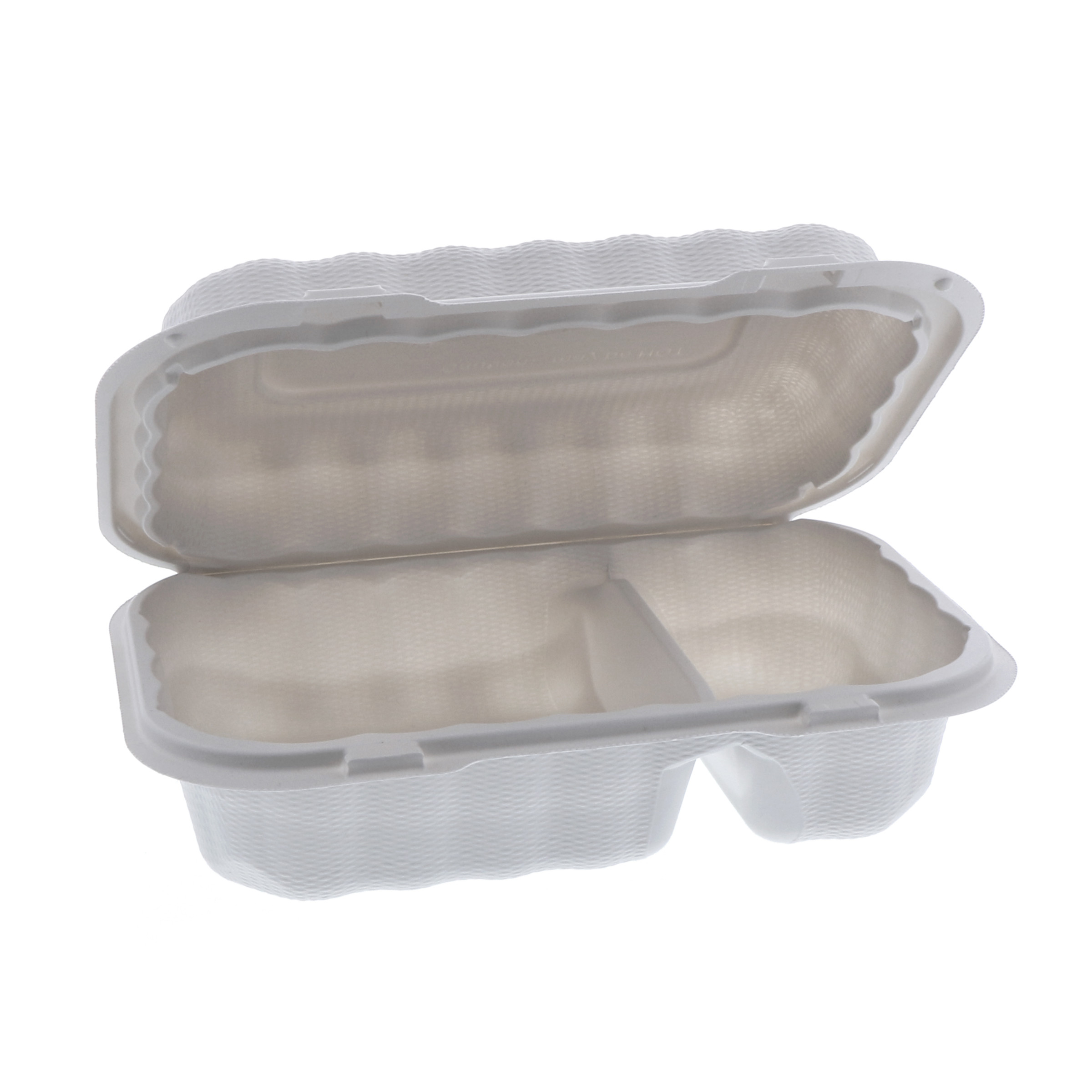 EarthChoice® Take-Out Container Hinged 9X6X3 IN 2 Compartment MFPP