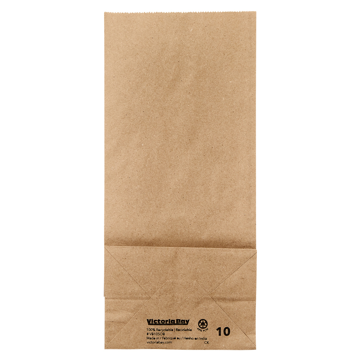 Victoria Bay Bag 6.46X4.13X12.99 IN Paper #10 Kraft 500/Bundle