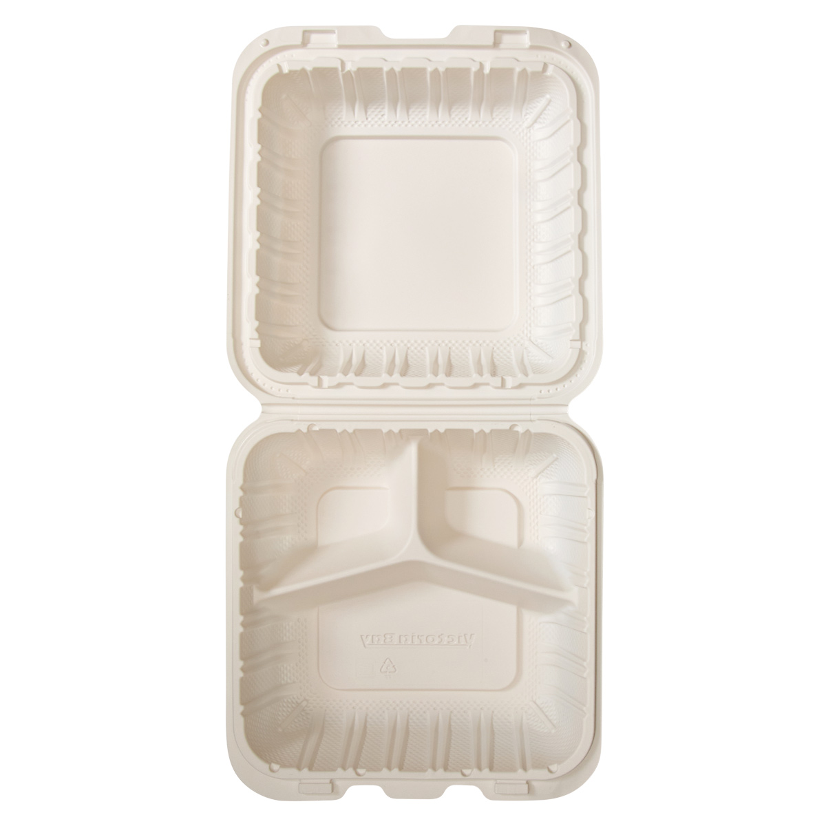 Victoria Bay Take-Out Container Hinged 8X8X3 IN 3 Compartment MFPP