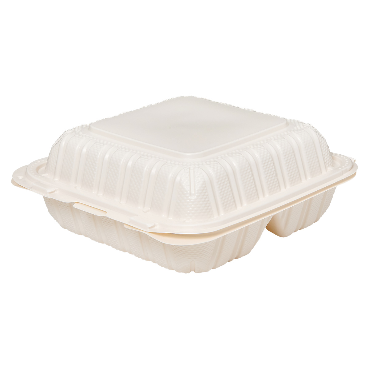 Victoria Bay Take-Out Container Hinged 8X8X3 IN 3 Compartment MFPP