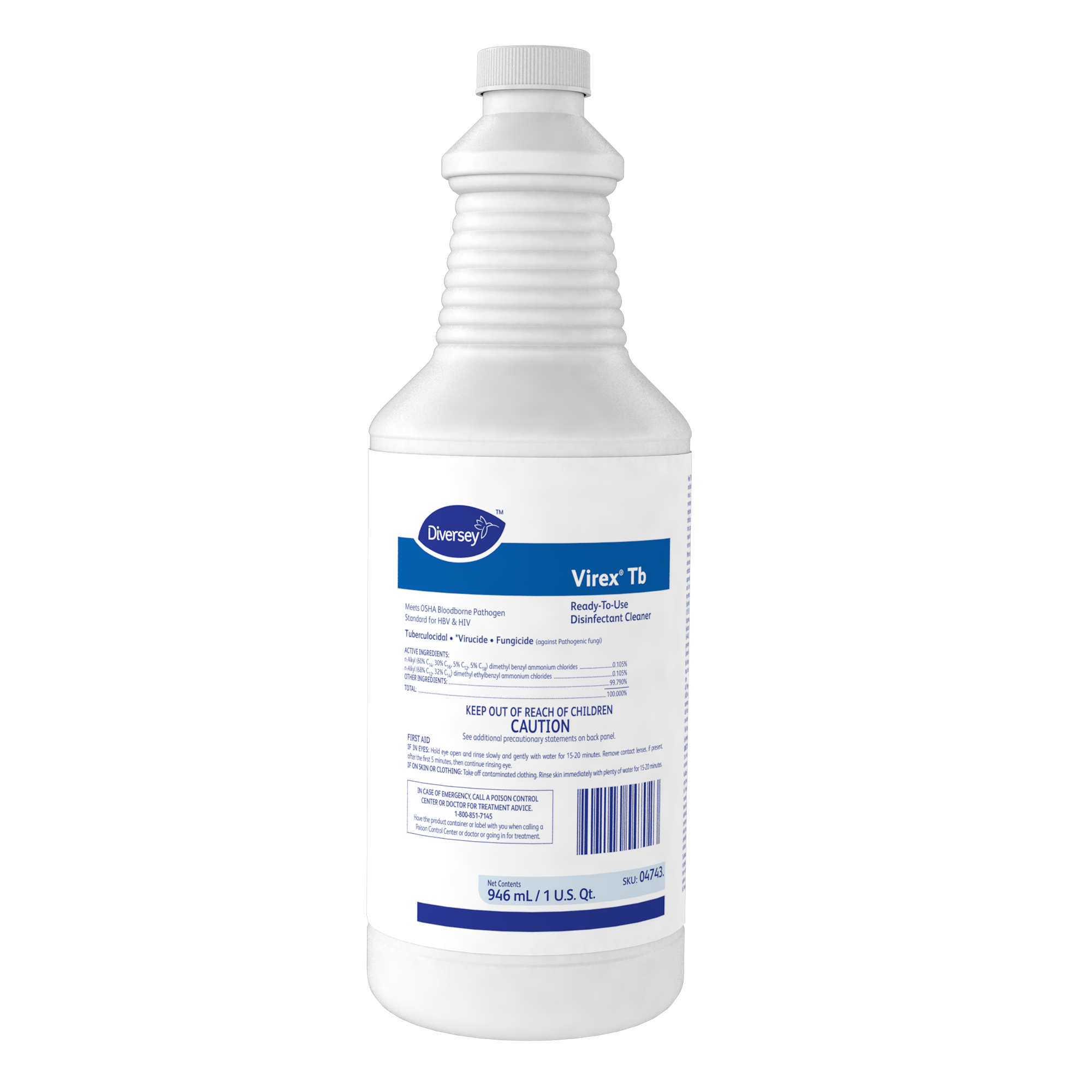 Virex® Tb Lemon Disinfectant 32 FLOZ Multi Surface Liquid RTU Quat